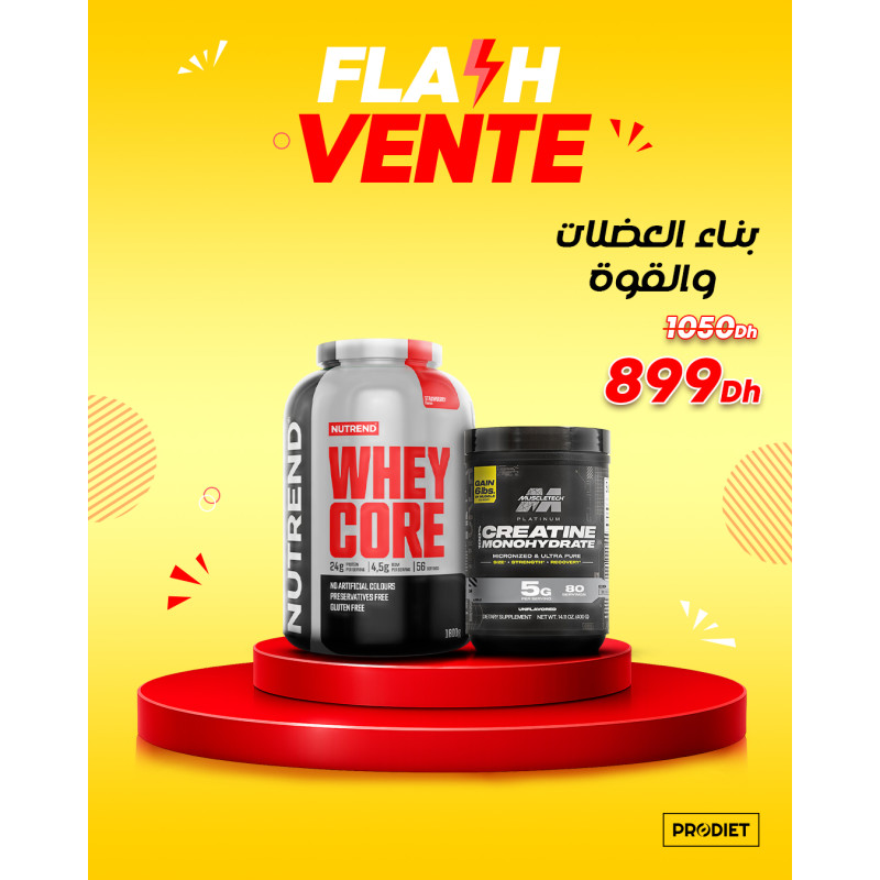 Whey Core 1,8kg + Platinum 100% creatine 400G