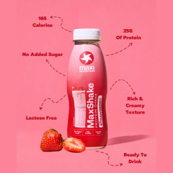 MaxShake protein shake Strawberry 330ml-Maxi Nutrition