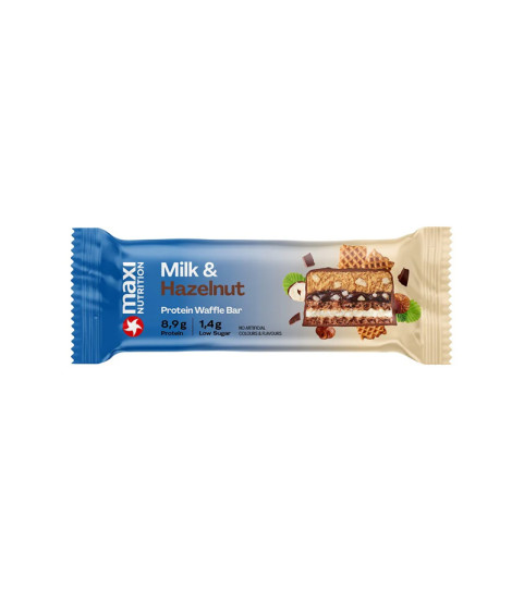 Milky Waffle Protein Bar Milk & Hazelnut 40g– Maxi Nutrition