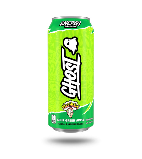 GHOST ENERGY Warheads Sour Green Apple 473 ml  - GHOST