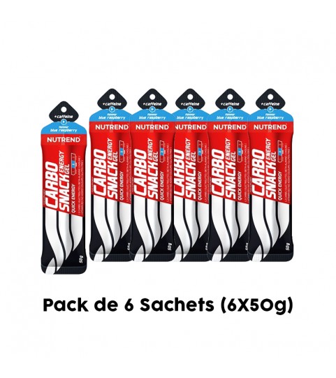 Carbo snack energy gel  Sachet avec Caféine 6X50g  - Nutrend