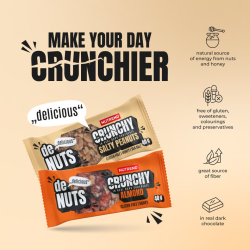 Denuts Crunchy Almond in dark chocolate - Nutrend
