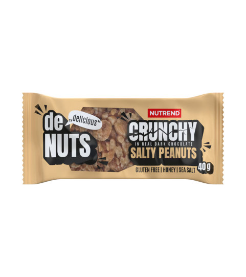 Denuts Crunchy Salty peanuts in dark chocolate  - Nutrend