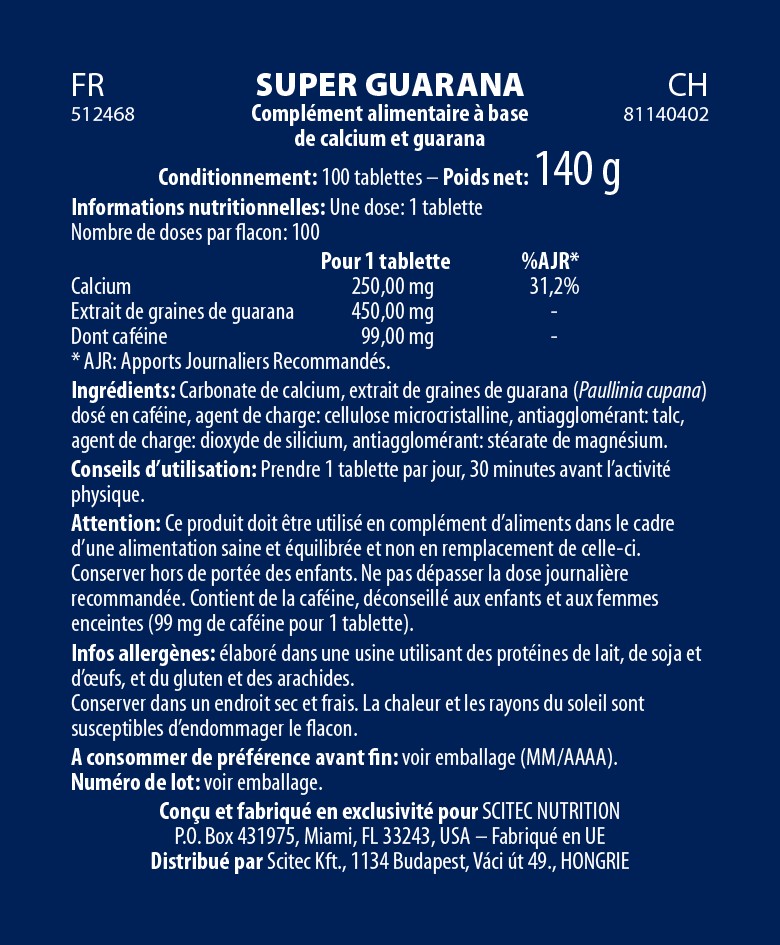 Super guarana 100 Tabs - Scitec Nutrition